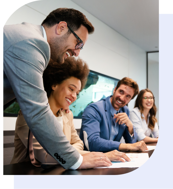 Business professionals working with Bosla ERP